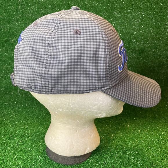 Titleist Brand Baseball Gingham Check Cap Grey Blue OSFM Adjustable - Picture 4 of 8